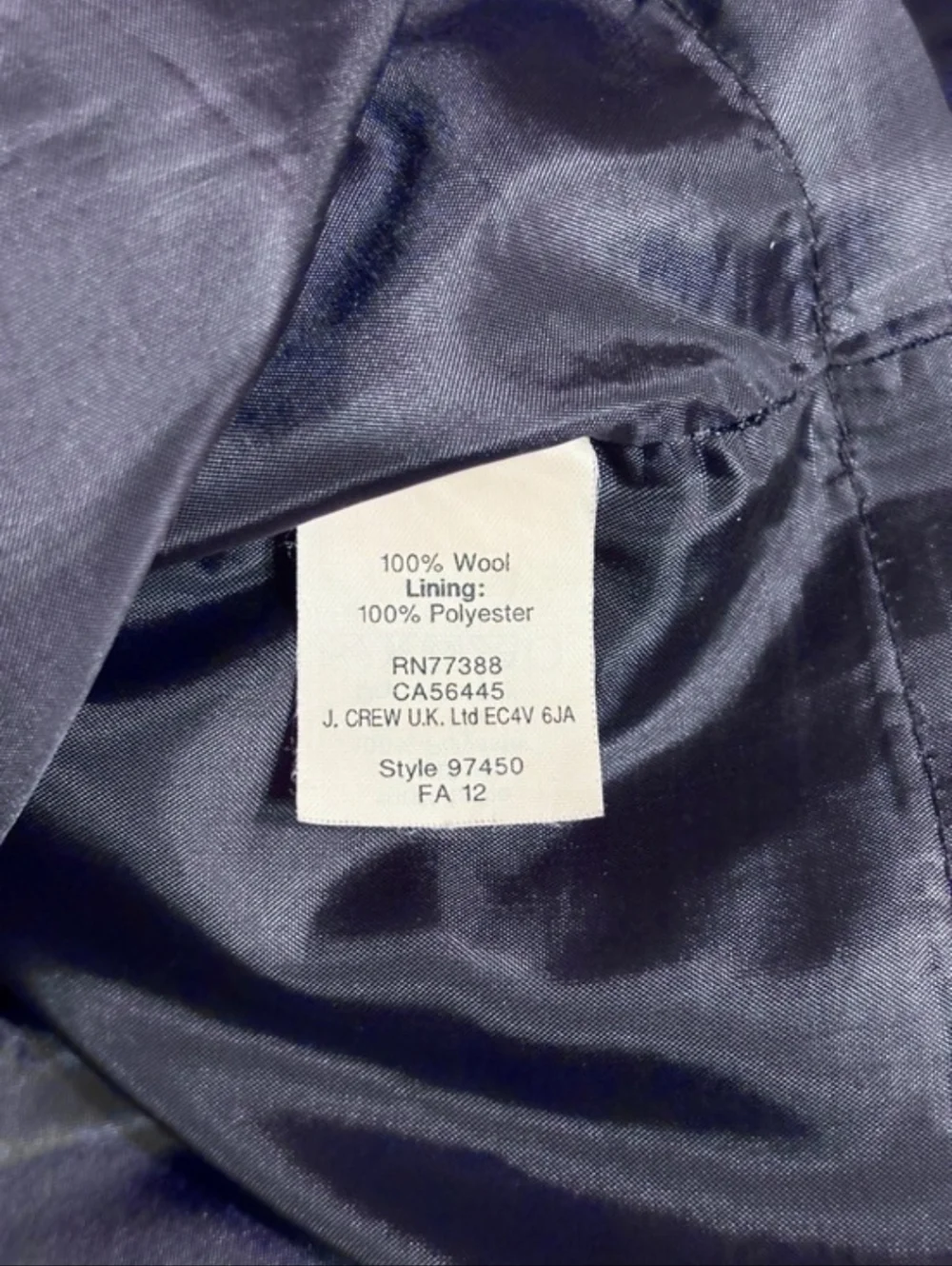 J. CREW Navy Crepe Wool Deep V Neck Mini Dress Size 2